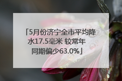 5月份济宁全市平均降水17.5毫米 较常年同期偏少63.0%