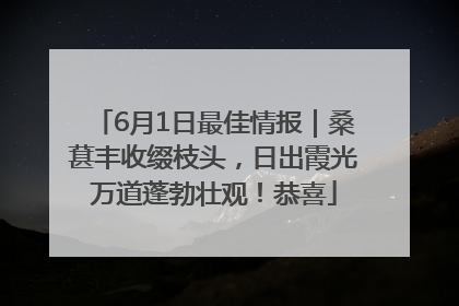6月1日最佳情报｜桑葚丰收缀枝头，日出霞光万道蓬勃壮观！恭喜
